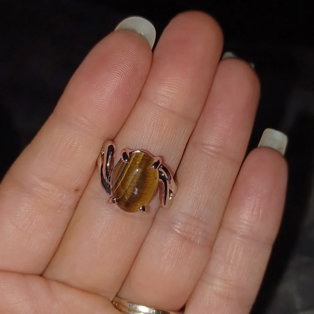 New silver brown ring size 7 #7 - Picture 2 of 3
